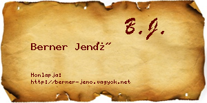 Berner Jenő névjegykártya