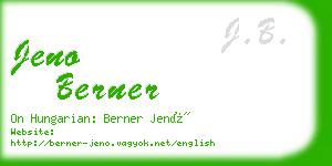 jeno berner business card